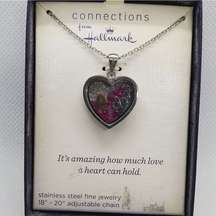 NWT Connections from Hallmark Stainless Steel Love Heart Necklace