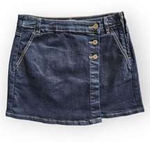 Chelsea and Violet Dark Wash Mini Jean Skirt Wrap Denim Skirt 28