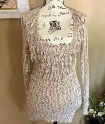 BKE womens sweater size XS tan and cream