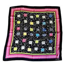 Joseph Ribkoff Scarf Colorful Art Deco NWT Black Pink Yellow Neon NEW