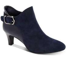 ALFANI | ankle bootie shoe ink blue heel 6 M