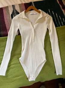 Collared Ribbed Bodysuit 