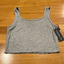 Nwt Kimberly  c womens waffle knit crop top size large .