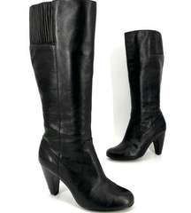 Sofft Flora Tall High Heel Black Boots Stretch Calf Size 9