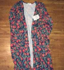 L Floral LuLaRoe Sarah Duster sweater coat