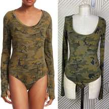 n:PHILANTHROPY Boot Camouflage Print Bodysuit in Green Size US XS