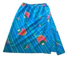 Julie Brown Blue Tropical Skirt Size 4