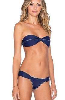 🌟 Elle jay Blue Floripa Top Stitch Bikini Top