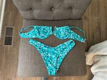 Floral Underwire Bikini Set in Cerulean🩵🧞