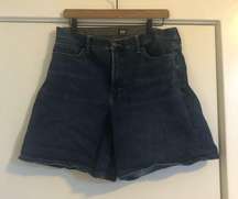 Y2K  high waisted long mom or dad blue jean shorts stretch vintage jort women