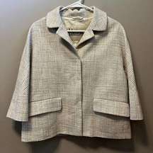 HERNO Women's Beige Short‎ Length Tweed Blazer Jacket size 42