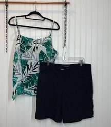 Jennifer Lopez & Hilary Radley Women’s Tropical Top & Shorts SET Plus Size XXL