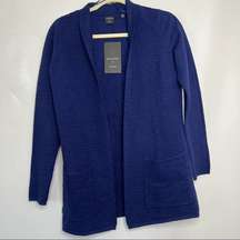 Devotion by Cyrus Womens Cardigan Blue‎ Size XXS Ribbed Open Front