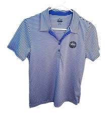 EP Pro Golf Polo Shirt Blue White Stripes