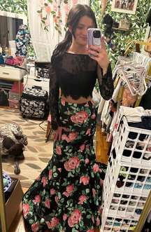 Floral Two Piece Prom Dress