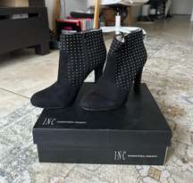 I.N.C  Black Studded Ankle Booties