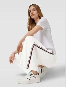 Tommy Hilfiger Sport Runway Snap Off Classic Logo Colors White Sweat Pants