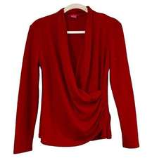 Sunny Leigh Women’s Red Sweep Wrap Sweater Small