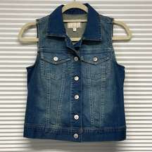 Skies Are Blue NWT Denim Button Up Jean Vest Size XS