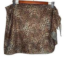 In Gear Vtg 80s swim cover up skirt cheetah leopard animal print Free Size