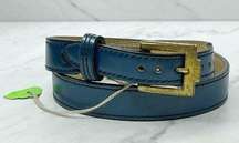 Justin Boots Blue Vintage Top Grain Cowhide Leather Belt Size 26 Made in USA