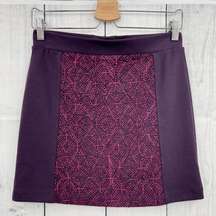 American Eagle (6) Purple Jacquard Mini Pencil Skirt