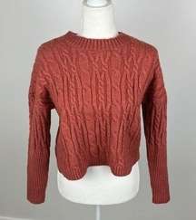 Moon & Madison Cable Knit Cropped Sweater Size XS