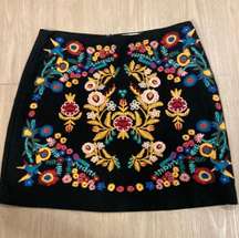 Embroidered Mini Skirt