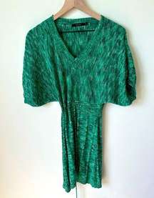 Vertigo Green Knit Drawstring Dress Small