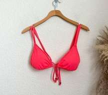 White Fox neon pink triangle bikini top size M