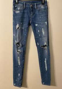 Womens Denim & Supply Ralph Lauren Skinny Jeans Distressed 26 Waist 26x31