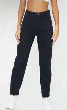 PrettyLittleThing Washed Black Mom Jeans