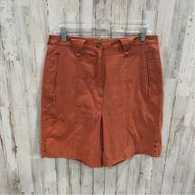 Jamie Sadock Burnt Orange Golf Tennis Bermuda Shorts Athletic Nylon