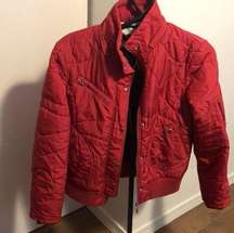 Cozy red padded winter jacket from Next.