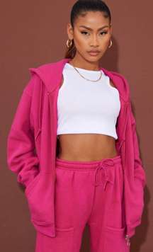 hot pink zip up hoodie