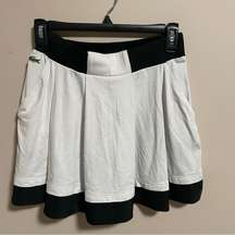 Sport Pleated Tennis Skirt, Black and White, Size 34(XS)