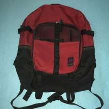 NORTH RANGE backpack red black Aztec type print padded straps