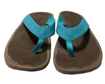 Olukai Ohana Women's Sandals Tropic Blue Dark Java Flip Flops size 7