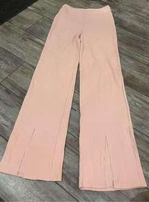 N:Philanthropy NWOT High Rise Pink Ribbed Flare Pants Size Small
