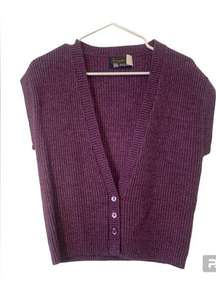 Slim Women’s Medium Purple Knit Vest Sleeveless Sweater