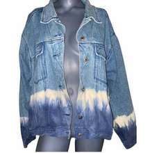 Womens 1980s Stefano International Dye Dip Ombré Jean Denim Jacket - Sz 26/28