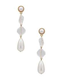 Ettika Drop Earring Pearls Clear Womens Size OS