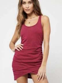 L*Space | Maroon Red Wildwood Tie Front Racerback Tank Mini Dress Size XS