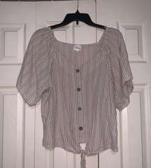 Short sleeved button up blouse