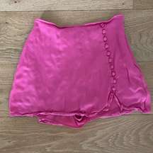 Zara Button Detail Skort in Bright Pink