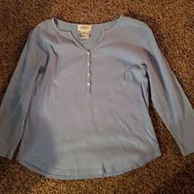 TALBOT'S Pale Blue  Long Sleeve Henley Size Medium