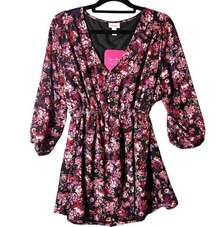 Isabel Maternity Top Womens XXL Black Floral V Neck Floral Chiffon Top NEW