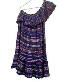 Xhilaration Women's Off Shoulder Boho Print Dress Sz M