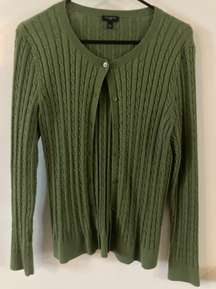 Cotton Cable Knit Cardigan Sweater