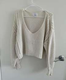 White Cropped Sweater